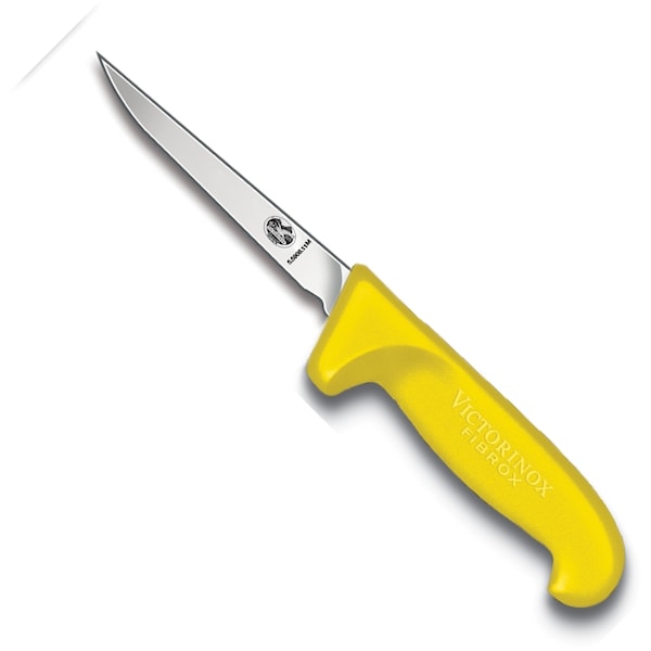 Swiss Army Brands Victorinox 41824 Kitchen Fibrox Pro - Haccp Yellow Poultry - Medium Handle, 4In Boning Blade VIC-5.5908.11M - main